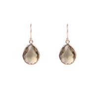 Petite Drop Earrings Smokey Quartz Rosegold Latelita Brown One Size