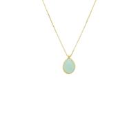 Petite Drop Necklace Gold Aqua Chalcedony Latelita Green One Size