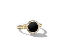 Petite DY Elements® Ring in 18ct Yellow Gold with Black Onyx and Diamonds, 11.3mm - Ring Size L