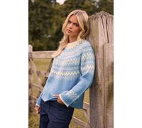 Petite Fairisle Jumper M&Co Light Blue 10-12