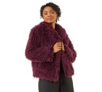 Petite Faux Fur Collar Coat Roman Wine 14