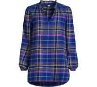 Petite Flannel Ruffle Neck Tunic lands end Blue 8