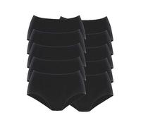 Petite Fleur Pack of 10 High Waist Briefs Black