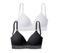 Petite Fleur Pack of 2 Lace Trim Bralettes Transparent