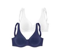 Petite Fleur Pack of 2 Minimiser Bras Navy