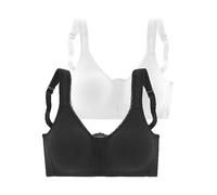 Petite Fleur Pack of 2 Non-Underwired Bras Black / White