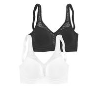 Petite Fleur Pack of 2 Non-Wired Full Cup Bras Peach/white