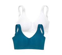 Petite Fleur Pack of 2 Seamless Bras 1 Petrol / 1 White