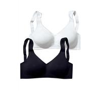 Petite Fleur Pack of 2 Seamless Bras Black
