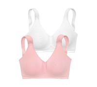 Petite Fleur Pack of 2 Seamless Bras Pink / White