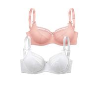 Petite Fleur Pack of 2 Underwired Bras 1 X Nude 1 X White