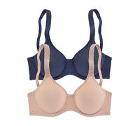 Petite Fleur Pack of 2 Underwired T-Shirt Bras Navy / Nude