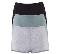 Petite Fleur Pack of 3 Stretchy Shorts Black / Grey / Blue