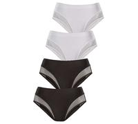 Petite Fleur Pack of 4 Tummy Tone Forming Briefs Black / White