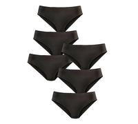 Petite Fleur Pack of 6 High Leg Briefs Black