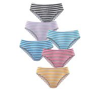 Petite Fleur Pack of 6 High Leg Briefs Multi Stripe