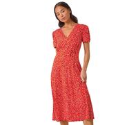 Petite Floral Ditsy Stretch Dress Roman Red 18