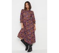 PixieGirl Petite Purple Floral Print Midi Dress Petite