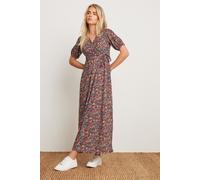Petite Floral Wrap Dress M&Co Orange 10