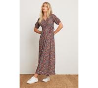 Petite Floral Wrap Dress M&Co Orange 12