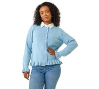 Petite Flute Hem Buttoned Cardigan Roman Blue 12