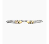 Petite Helena Classic Cable Bracelet in Sterling Silver with 18ct Yellow Gold - Size Small