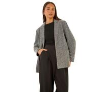 Roman Petite Herringbone Pocket Blazer for Women UK - Ladies Everyday Autumn Winter Revered Collar Comfy Soft Evening Vacation Work Party Night Out - Petite Black - Size 16
