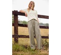Petite Herringbone Wide Leg Trousers PixieGirl Light Brown 12