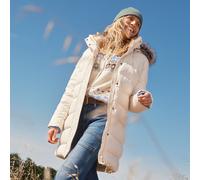 Petite Hooded Down Coat lands end Ivory 10-12