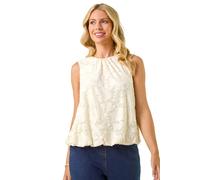 Petite Jacquard Bubble Hem Top Roman Ivory 14