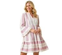 Petite Jacquard Tiered Dress Roman Turquoise 12