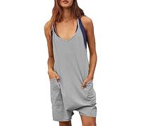 Petite Jumpsuits For Women 5Ft Uk One-Piece Outfit - Strapless Short Jumpsuit For Women Uk Strap Jumpsuit With Pockets Sleeveless Tank Tops Sleeveless Bodycon Sport Shorts Casual Holiday Outfits