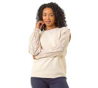 Petite Knit Jacquard Sleeve Jumper Roman Ivory 8