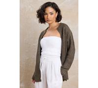 PixieGirl Brown Knitted Zip Cardigan Petite