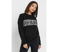 PixieGirl Black Knitted Christmas Slogan Jumper Petite