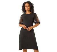 Petite Knitted Mesh Dress Roman Black 16