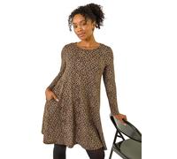 Petite Leopard A-Line Dress Roman Brown 16