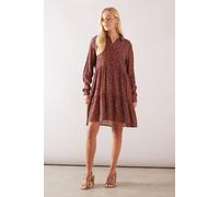 Wallis Women's Petite Leopard Viscose Smock Dress in Ginger | Size: 16 Wallis Ginger 16