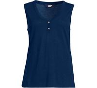 Petite Linen Blend Sleeveless Top lands end Navy 10