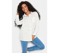 M&Co Petites Petite Linen Long Sleeve Shirt - Women's White