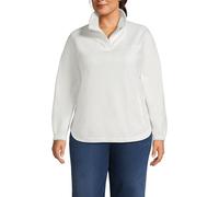 Petite Luxe Fleece Half Zip Top lands end Light Grey 24-26
