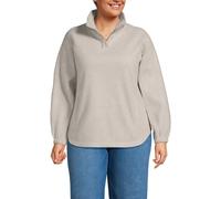 Petite Luxe Fleece Half Zip Top lands end Stone 28-30
