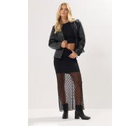 Petite Mesh Spot Maxi Skirt PixieGirl Black 12