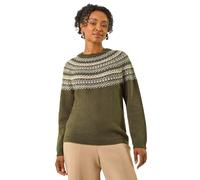 Petite Metallic Fairisle Jumper Roman Khaki 14