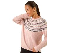 Petite Metallic Fairisle Jumper Roman Light Pink 16