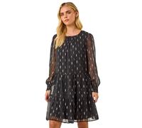 Petite Metallic Jacquard Dress Roman Black 14