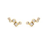 Petite Modern Renaissance® Climber Earrings In 18ct Yellow Gold With Diamonds, 15mm