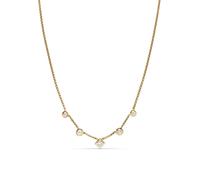 Petite Modern Renaissance® Station Chain Necklace In 18ct Yellow Gold With Diamonds, 3.4mm