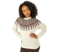 Petite Neppy Fairisle Knit Jumper Roman Natural 12