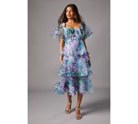 Petite Organza Tiered Dress Coast Multi 10